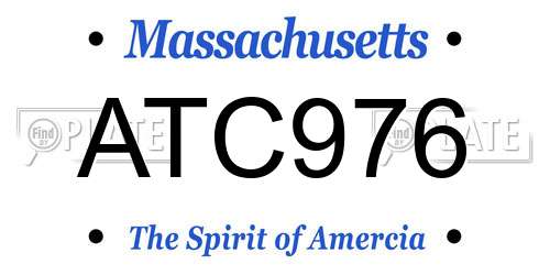 ATC976 Massachusetts License Plate