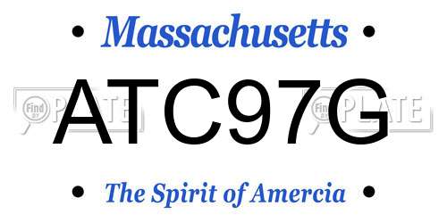 ATC97G Massachusetts License Plate