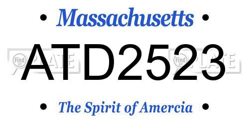 ATD2523 Massachusetts License Plate