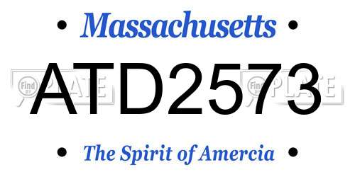 ATD2573 Massachusetts License Plate