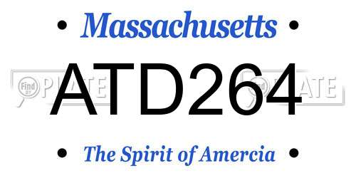 ATD264 Massachusetts License Plate