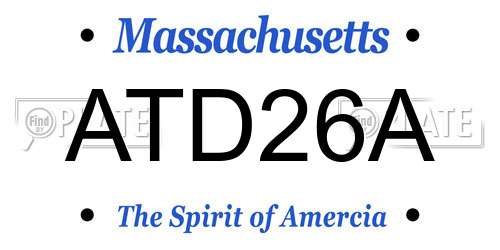 ATD26A Massachusetts License Plate