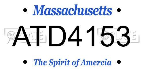 ATD4153 Massachusetts License Plate
