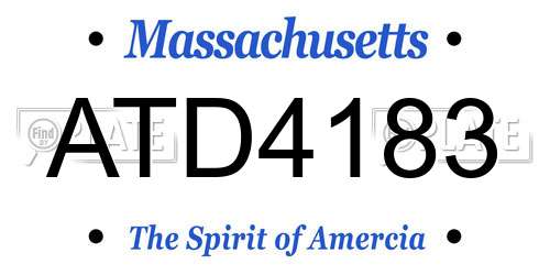 ATD4183 Massachusetts License Plate
