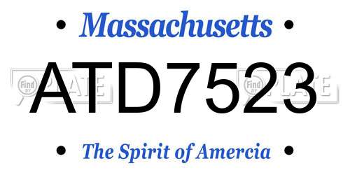 ATD7523 Massachusetts License Plate