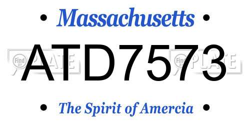 ATD7573 Massachusetts License Plate