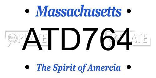 ATD764 Massachusetts License Plate