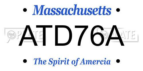 ATD76A Massachusetts License Plate