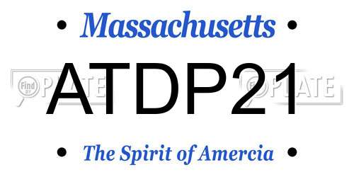 ATDP21 Massachusetts License Plate