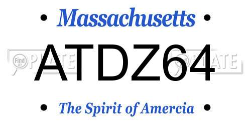 ATDZ64 Massachusetts License Plate