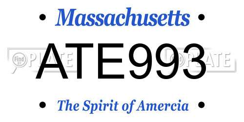 ATE993 Massachusetts License Plate