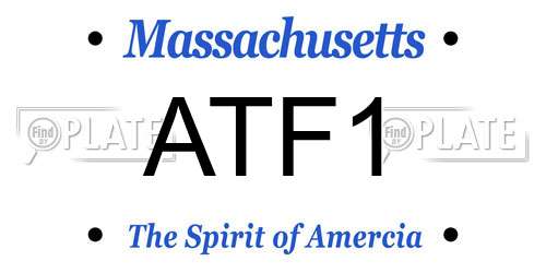 ATF1 Massachusetts License Plate