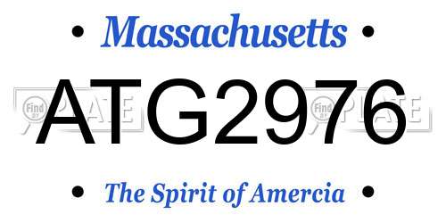 ATG2976 Massachusetts License Plate