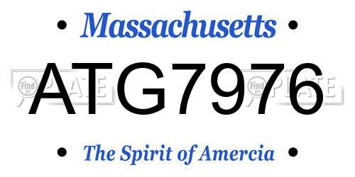 ATG7976 Massachusetts License Plate