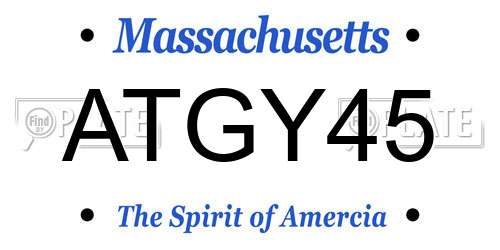 ATGY45 Massachusetts License Plate
