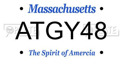 ATGY48 Massachusetts License Plate
