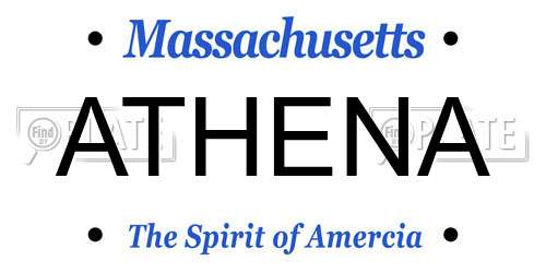 ATHENA Massachusetts License Plate