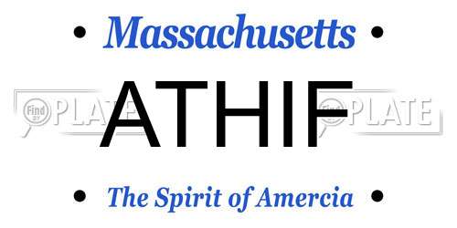 ATHIF Massachusetts License Plate