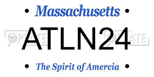 ATLN24 Massachusetts License Plate