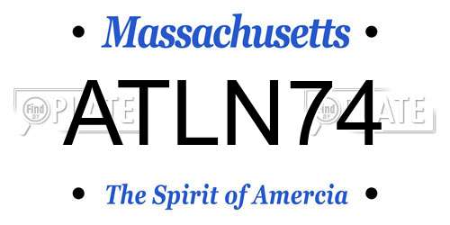 ATLN74 Massachusetts License Plate