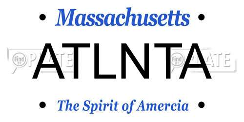 ATLNTA Massachusetts License Plate