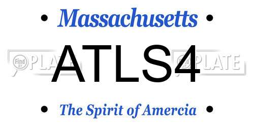 ATLS4 Massachusetts License Plate