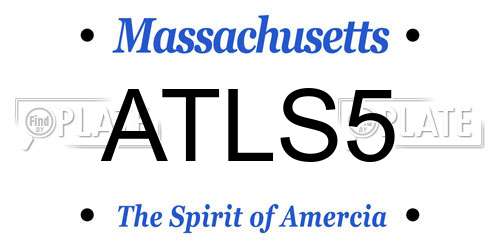 ATLS5 Massachusetts License Plate