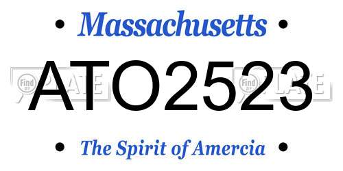 ATO2523 Massachusetts License Plate