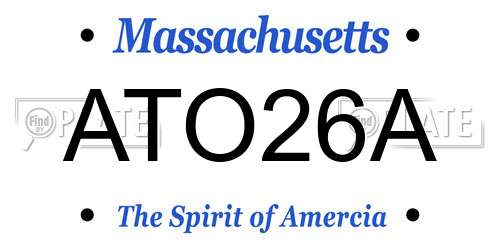 ATO26A Massachusetts License Plate