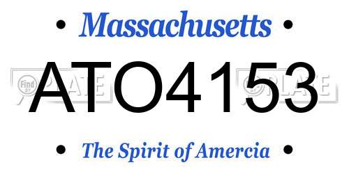 ATO4153 Massachusetts License Plate