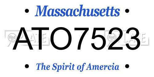 ATO7523 Massachusetts License Plate