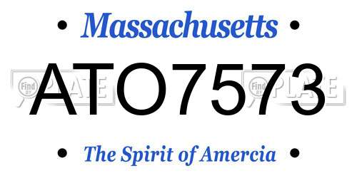 ATO7573 Massachusetts License Plate