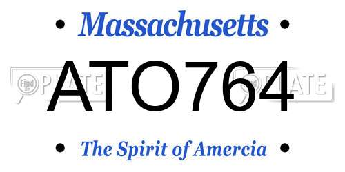 ATO764 Massachusetts License Plate