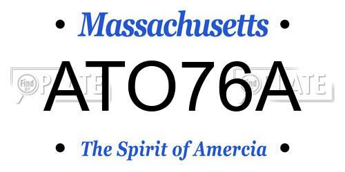 ATO76A Massachusetts License Plate