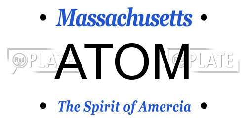 ATOM Massachusetts License Plate
