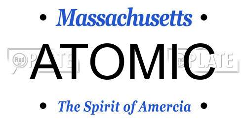 ATOMIC Massachusetts License Plate