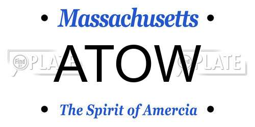 ATOW Massachusetts License Plate