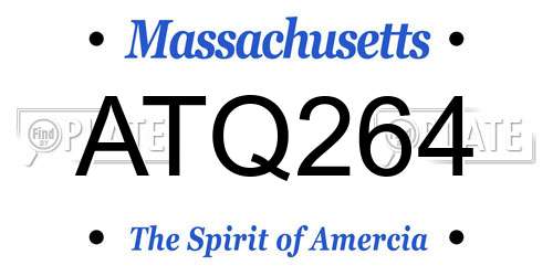 ATQ264 Massachusetts License Plate