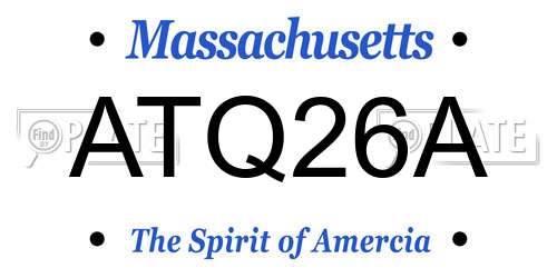 ATQ26A Massachusetts License Plate