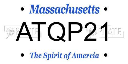 ATQP21 Massachusetts License Plate