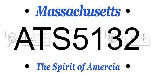 ATS5132 Massachusetts License Plate