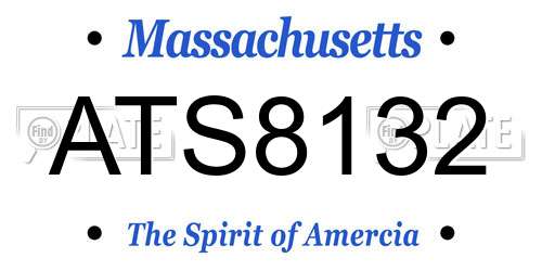 ATS8132 Massachusetts License Plate