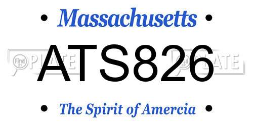 ATS826 Massachusetts License Plate