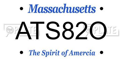 ATS82O Massachusetts License Plate