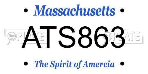 ATS863 Massachusetts License Plate