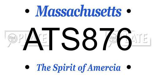 ATS876 Massachusetts License Plate
