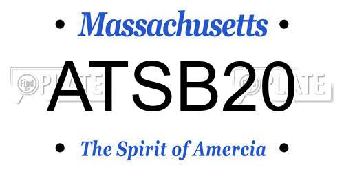 ATSB20 Massachusetts License Plate