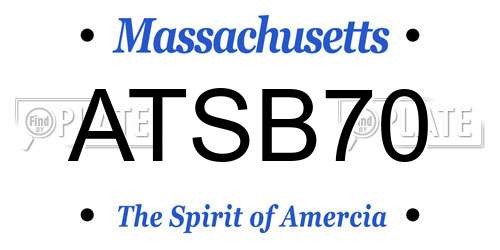 ATSB70 Massachusetts License Plate