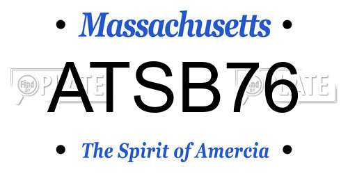 ATSB76 Massachusetts License Plate