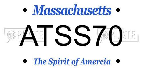 ATSS70 Massachusetts License Plate